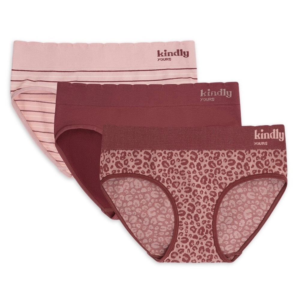 Kindly Women’s 3 pack Undies Mauve & Light Pink Tones Sz XS